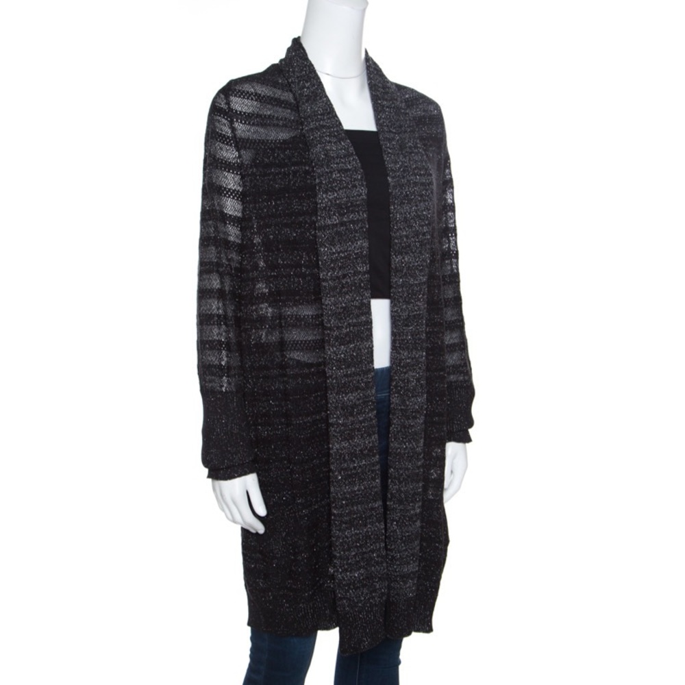 Zadig & Voltaire Metallic Noir Pointelle Cardigan